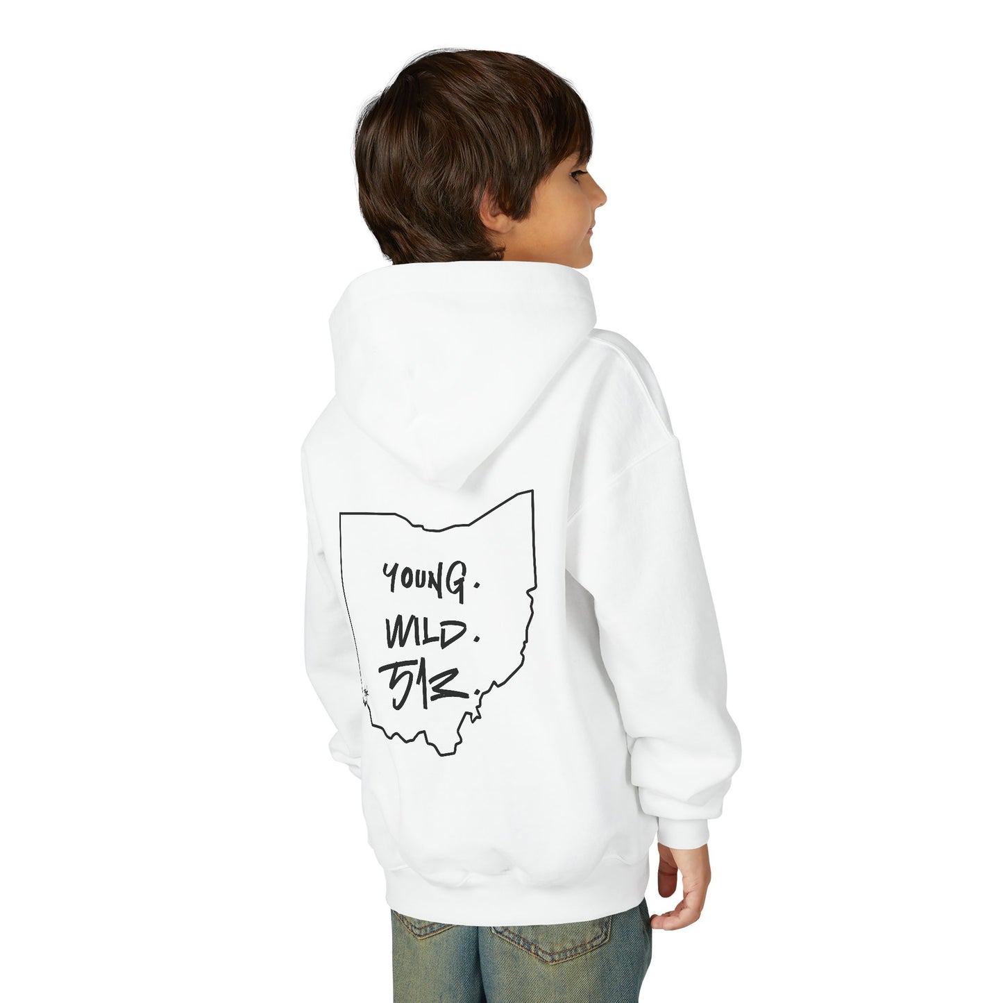Kids' Young. Wild. 513. Heavy Blend Hoodie