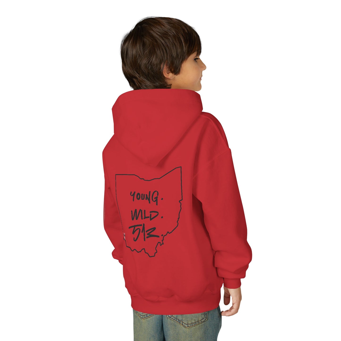 Kids' Young. Wild. 513. Heavy Blend Hoodie
