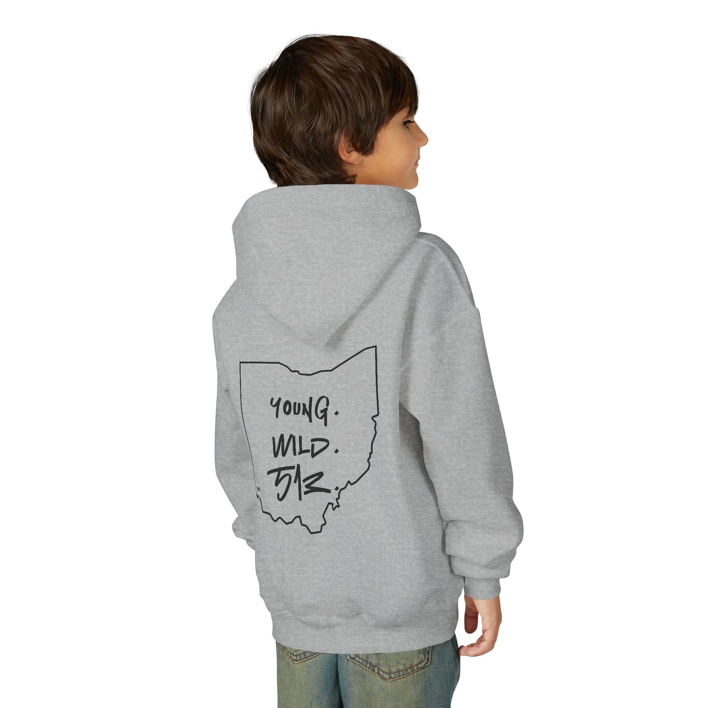 Kids' Young. Wild. 513. Heavy Blend Hoodie
