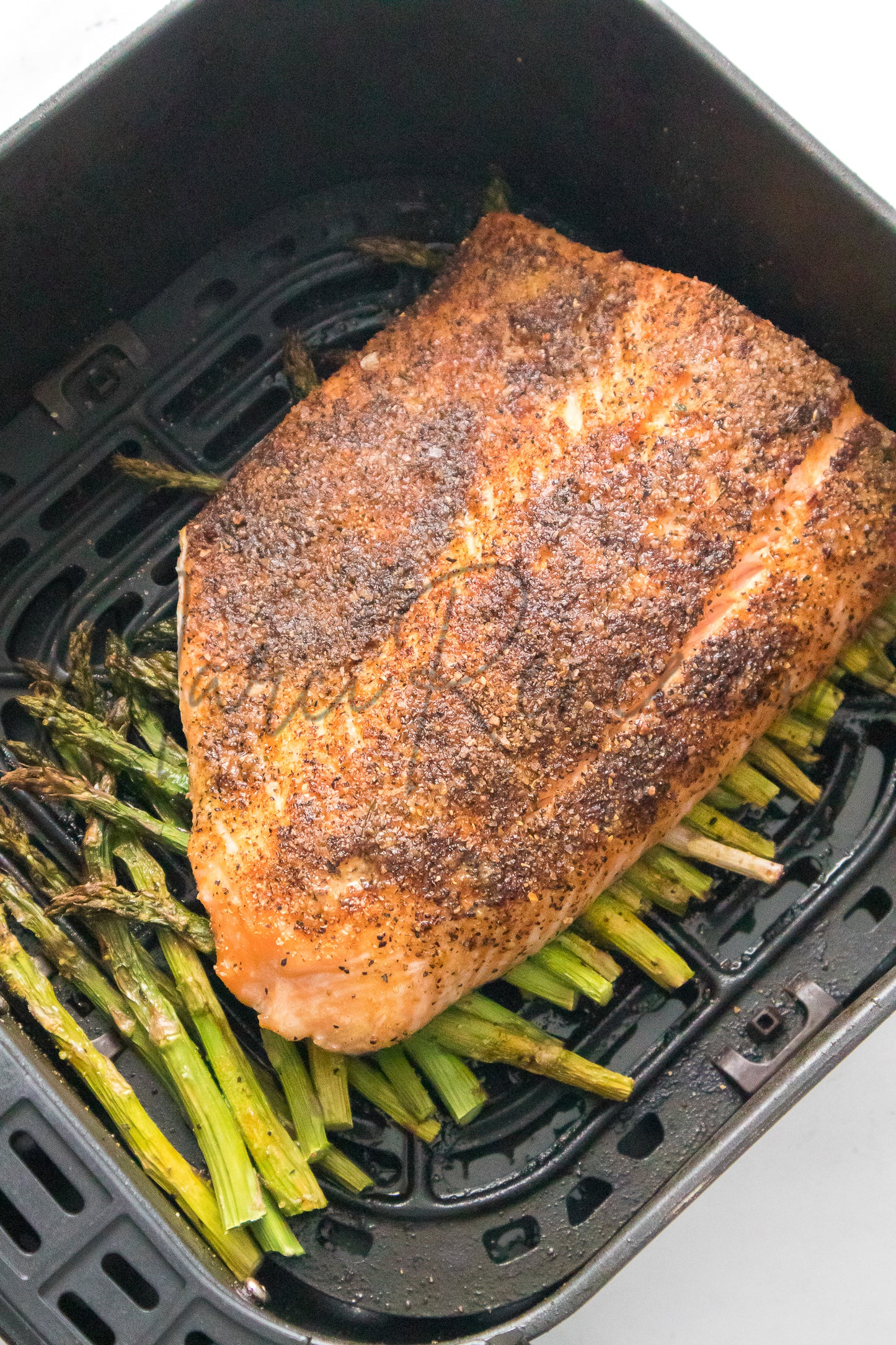 Air Fryer Salmon and Asparagus (PLR)