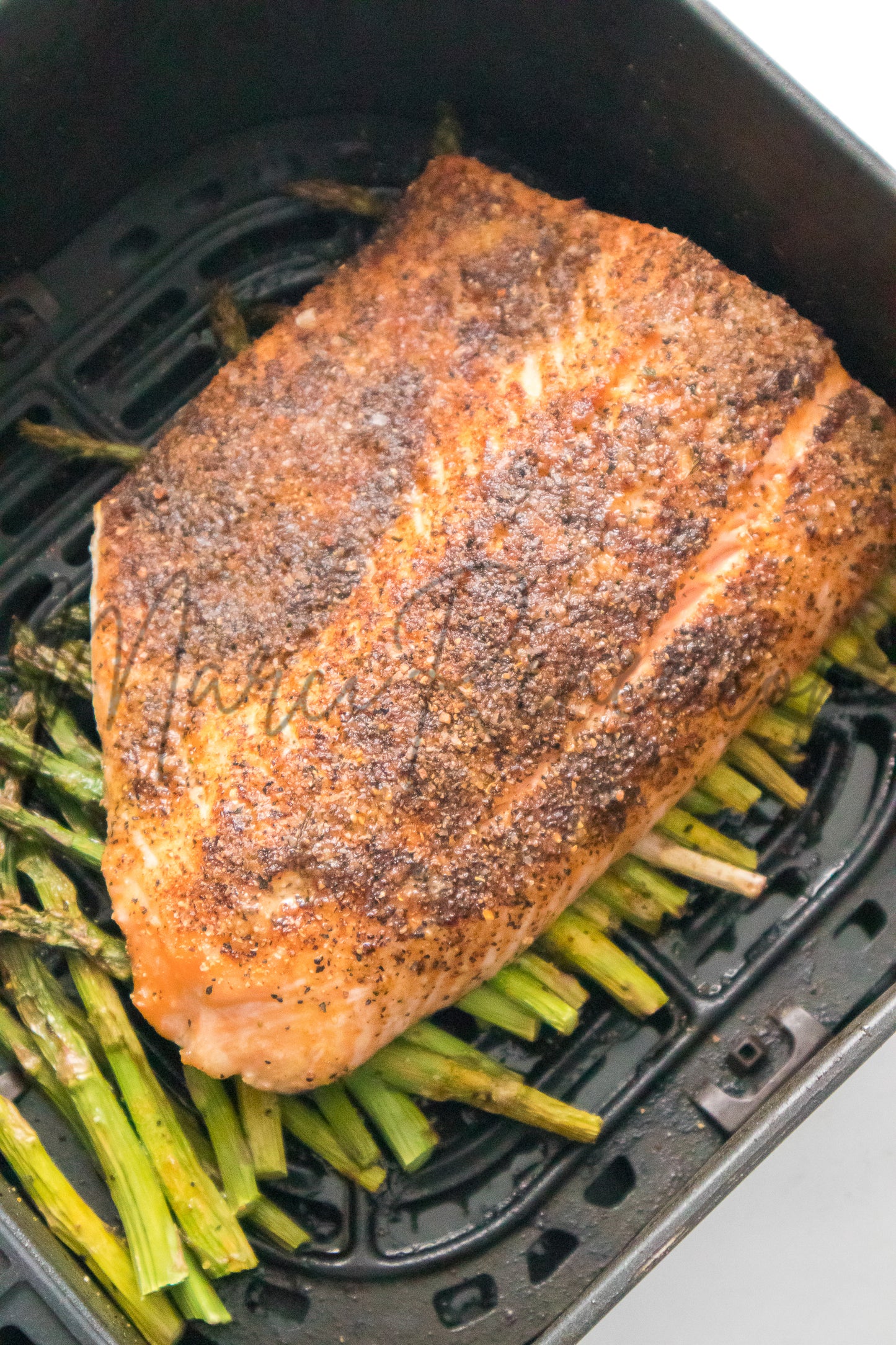 Air Fryer Salmon and Asparagus (PLR)