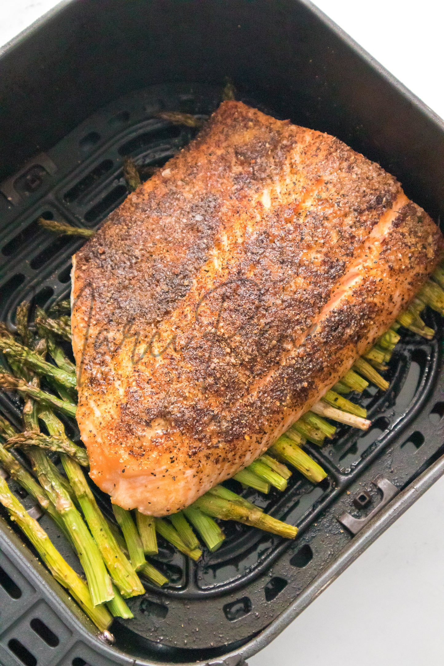 Air Fryer Salmon and Asparagus (PLR)