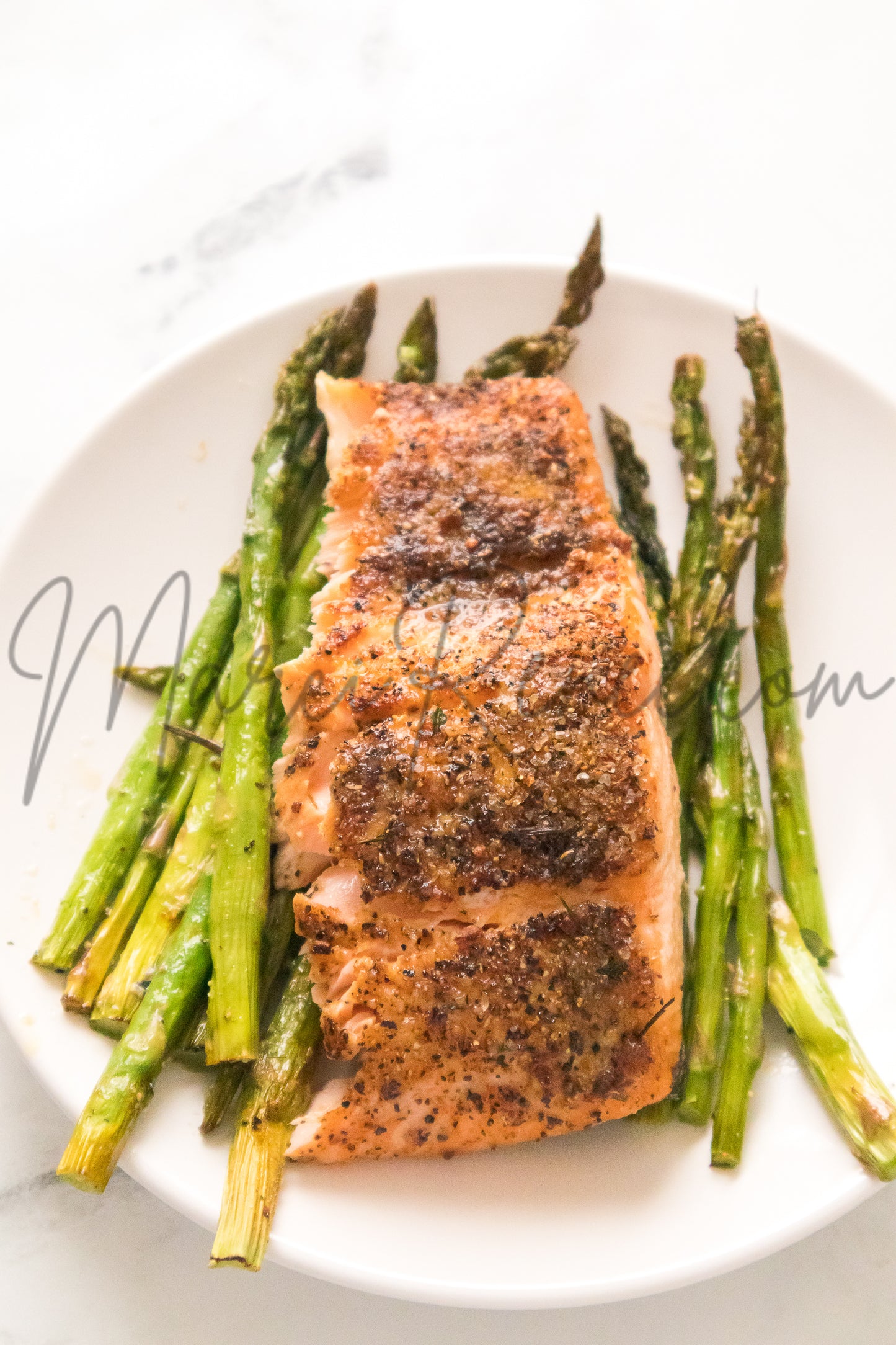 Air Fryer Salmon and Asparagus (PLR)
