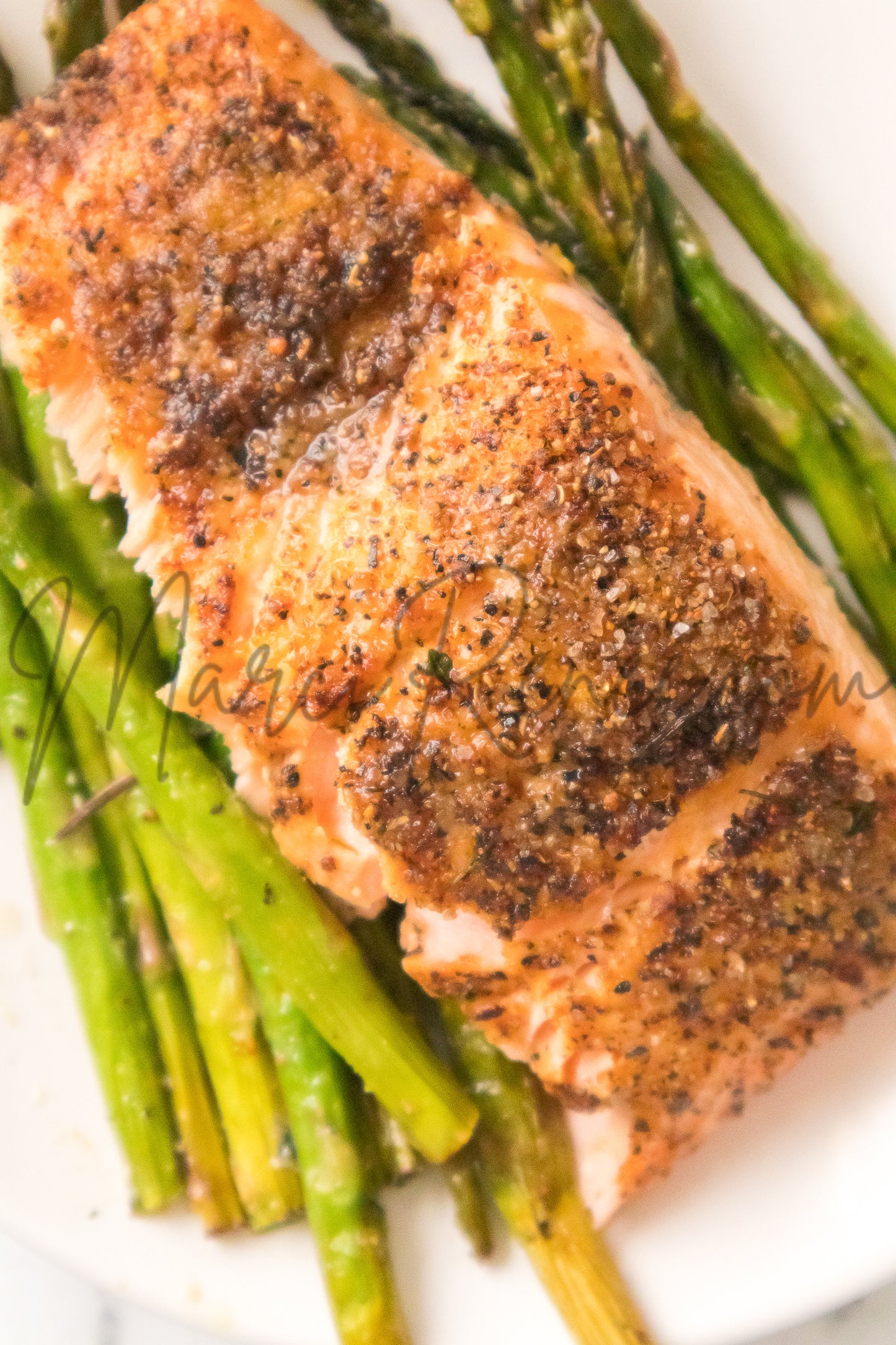 Air Fryer Salmon and Asparagus (PLR)