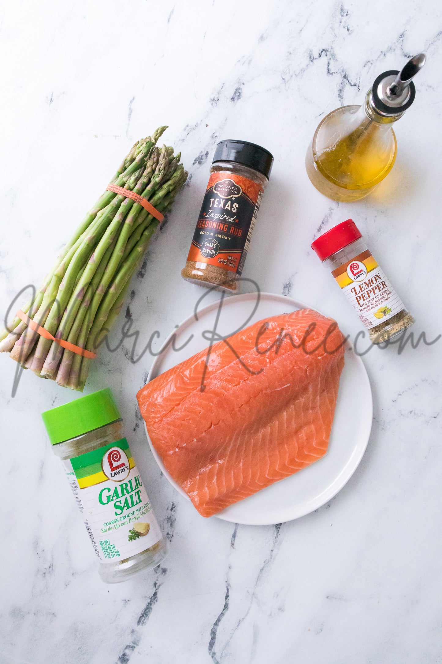 Air Fryer Salmon and Asparagus (PLR)