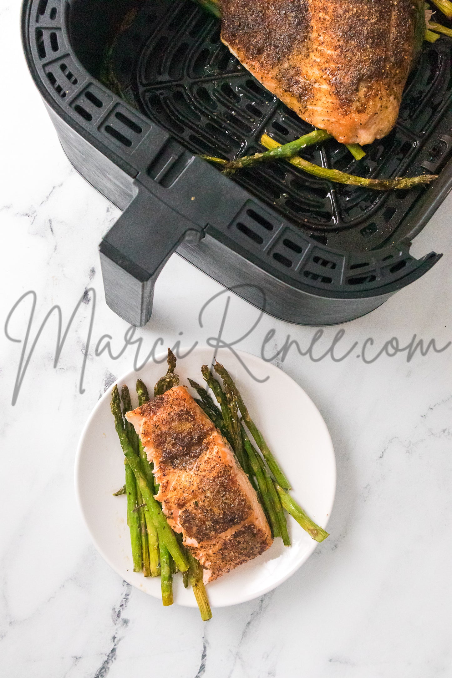 Air Fryer Salmon and Asparagus (PLR)