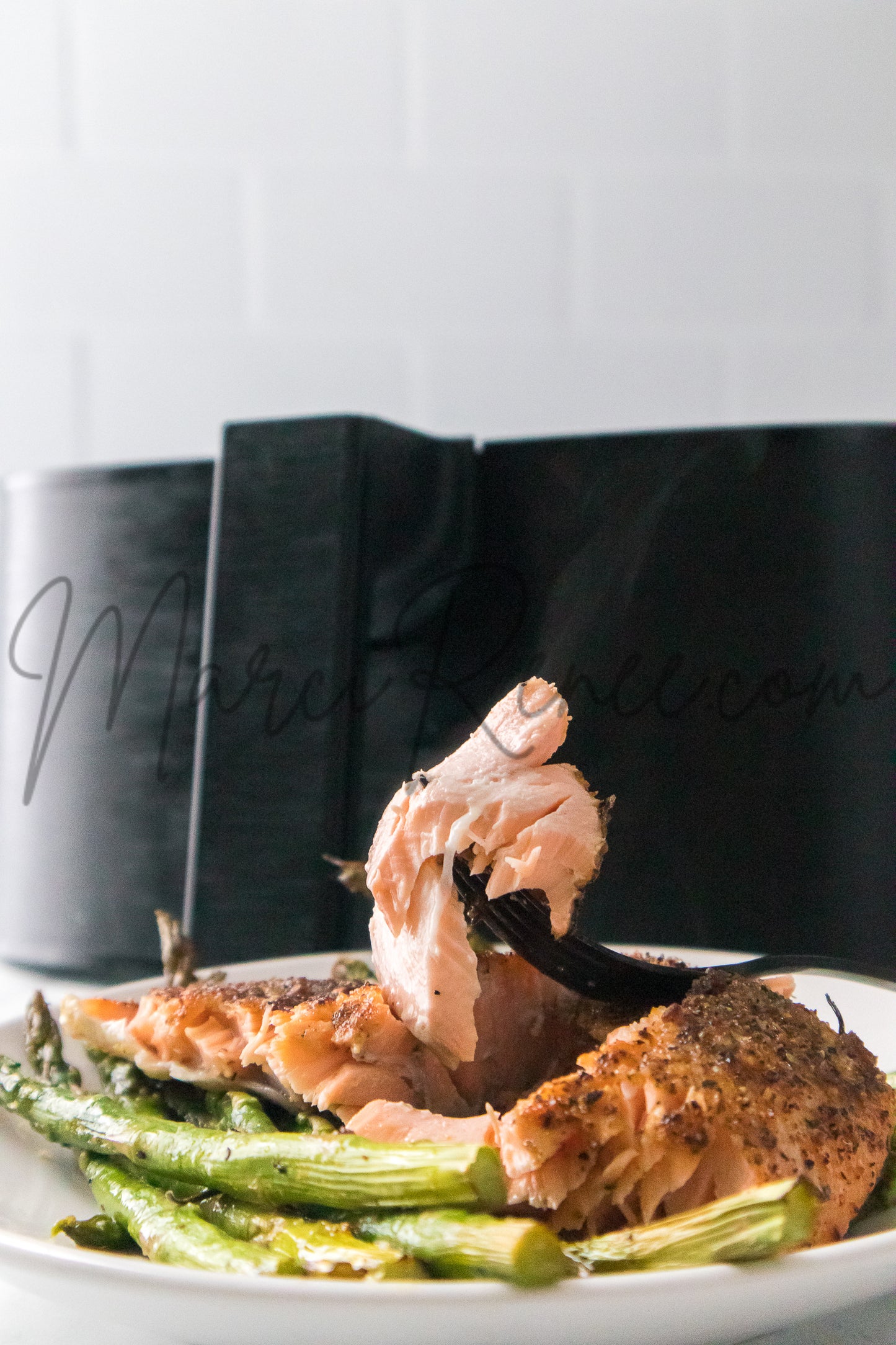 Air Fryer Salmon and Asparagus (PLR)