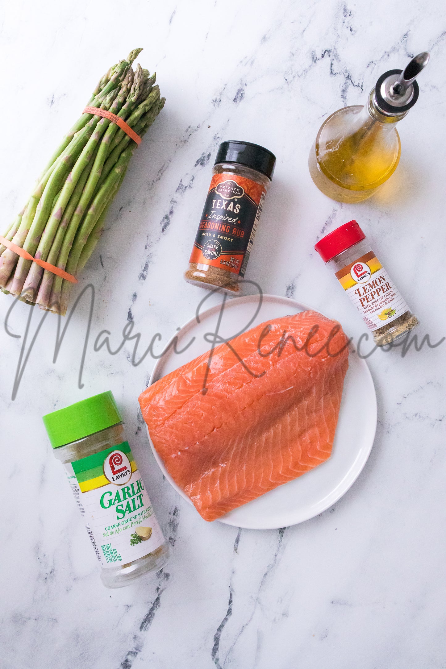 Air Fryer Salmon and Asparagus (PLR)