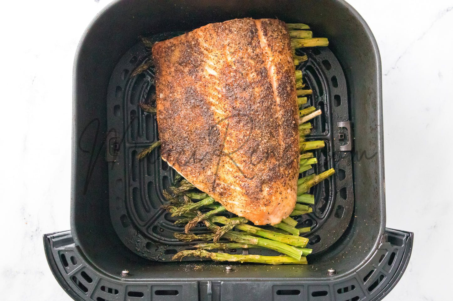 Air Fryer Salmon and Asparagus (PLR)