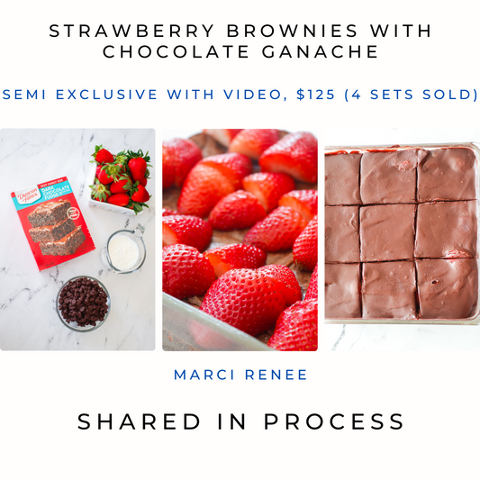 Strawberry Brownies with Chocolate Ganache (Semi With Video)