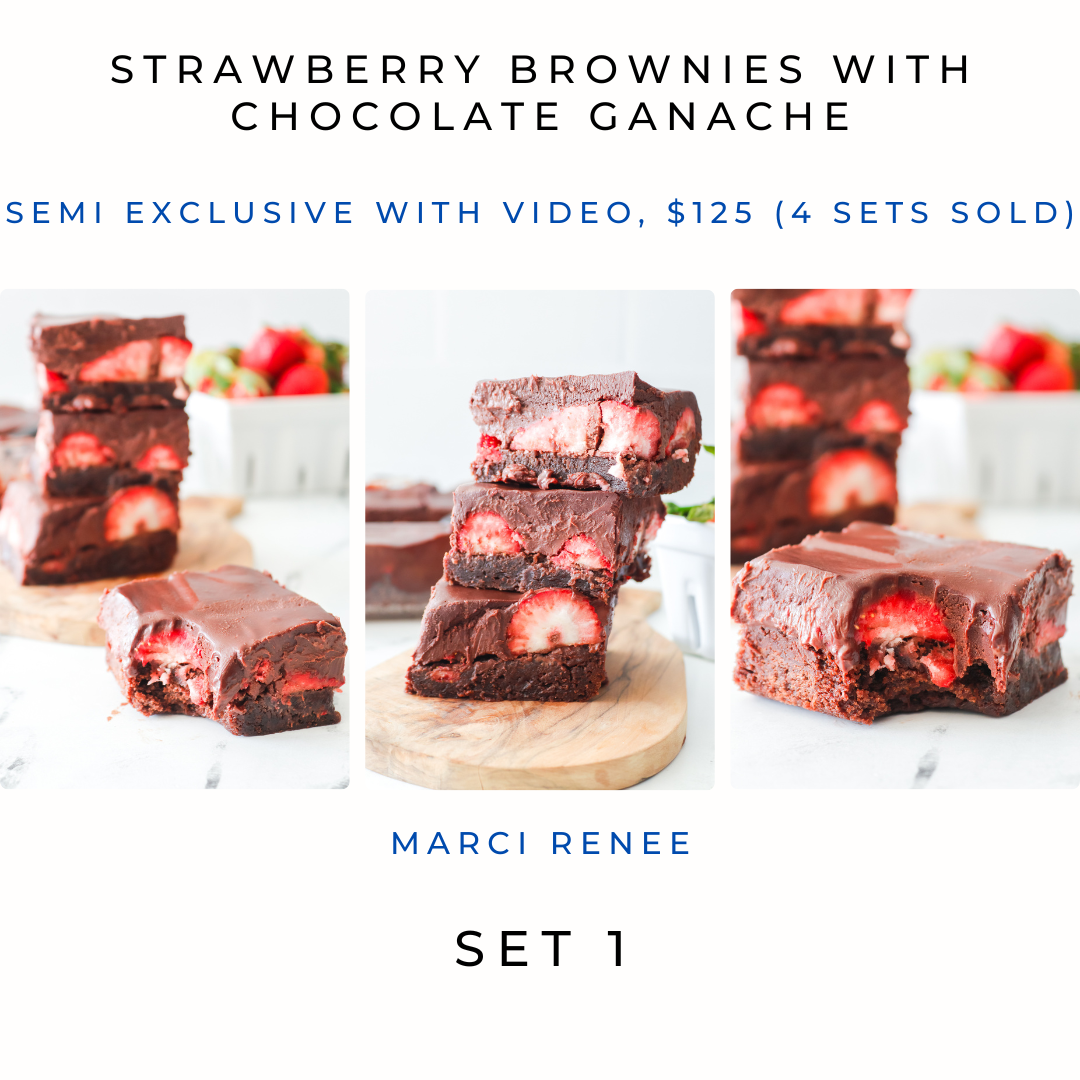 Strawberry Brownies with Chocolate Ganache (Semi With Video)