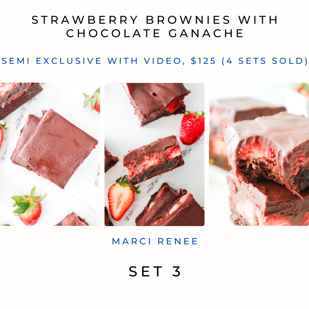 Strawberry Brownies with Chocolate Ganache (Semi With Video)