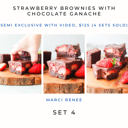 Strawberry Brownies with Chocolate Ganache (Semi With Video)