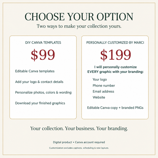 The Luxe Holiday Realtor Collection | 50 Editable Canva Templates