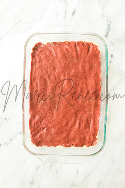 Red Velvet Sugar Cookie Bars (Semi)