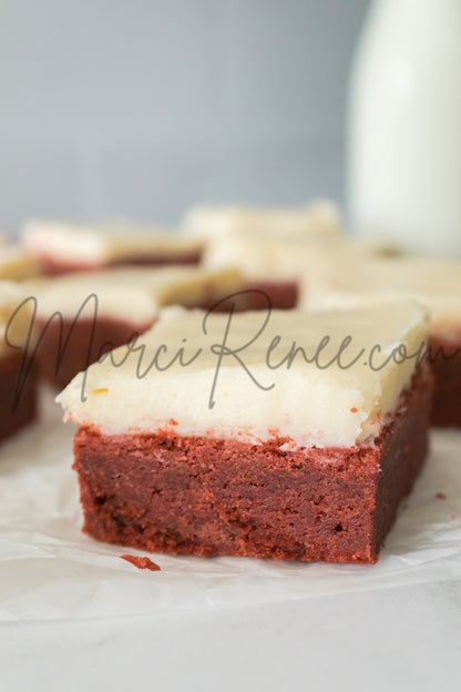 Red Velvet Sugar Cookie Bars (Semi)