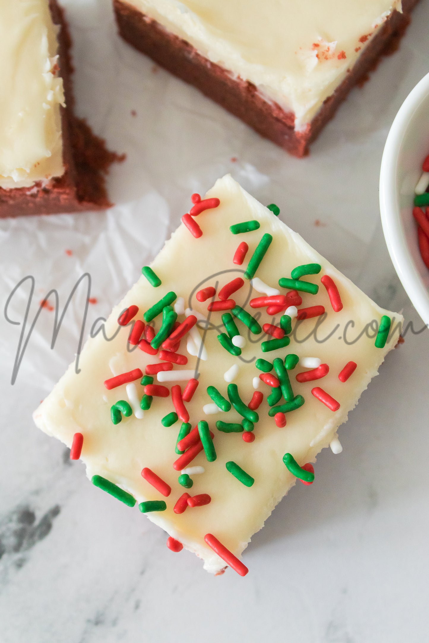 Red Velvet Sugar Cookie Bars (Semi)