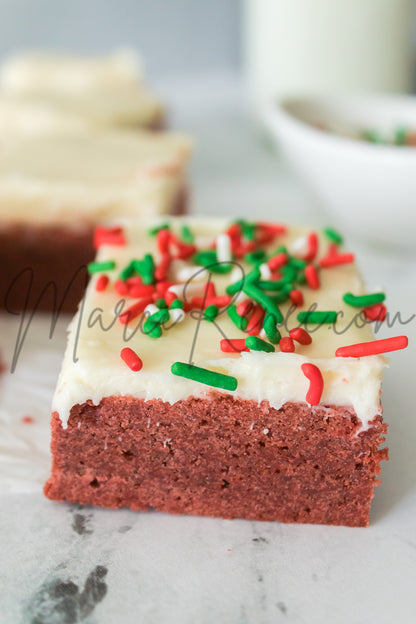 Red Velvet Sugar Cookie Bars (Semi)