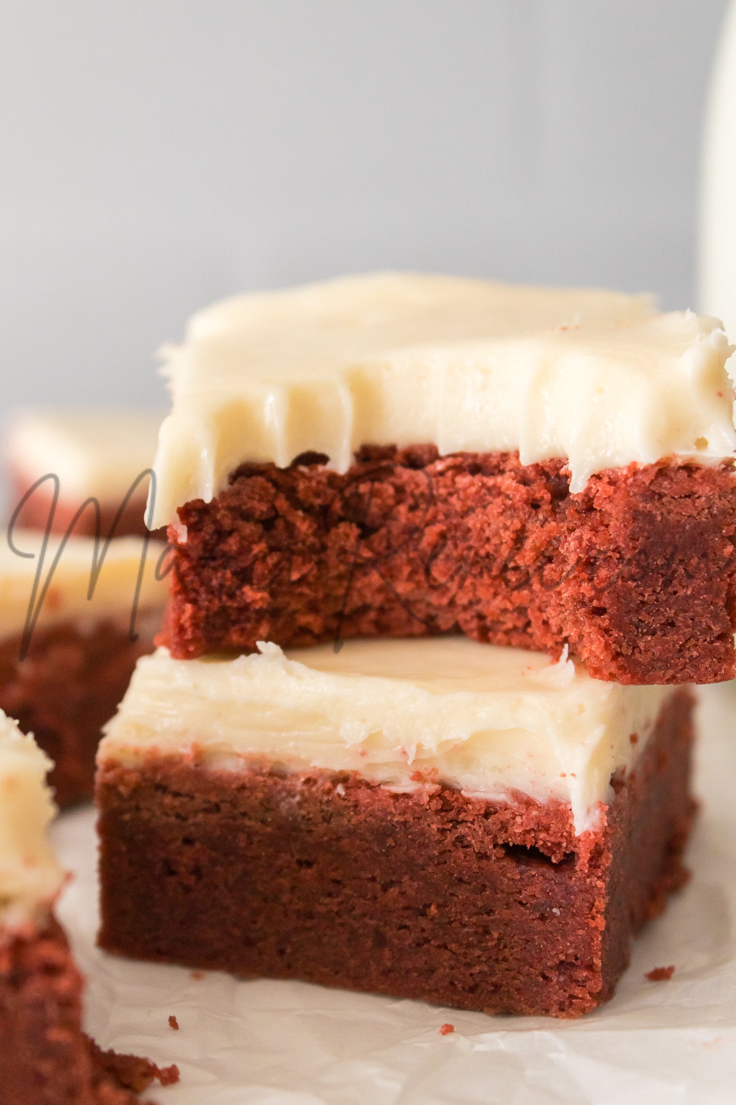 Red Velvet Sugar Cookie Bars (Semi)