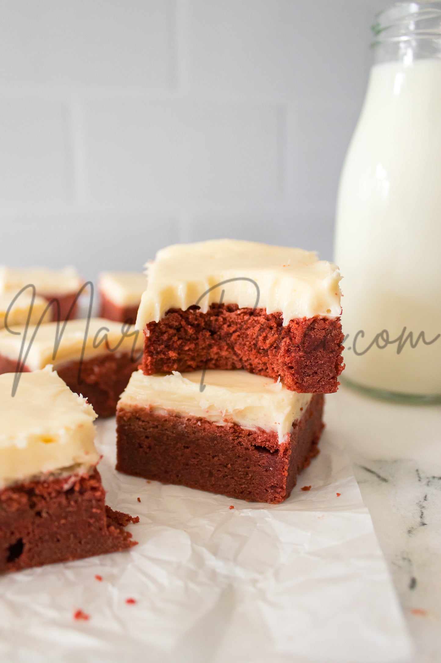 Red Velvet Sugar Cookie Bars (Semi)