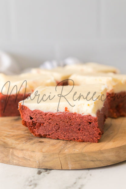 Red Velvet Sugar Cookie Bars (Semi)