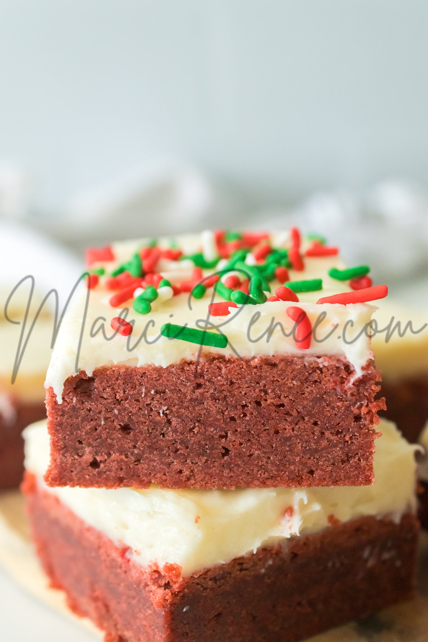 Red Velvet Sugar Cookie Bars (Semi)