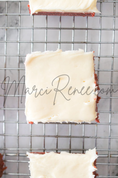 Red Velvet Sugar Cookie Bars (Semi)