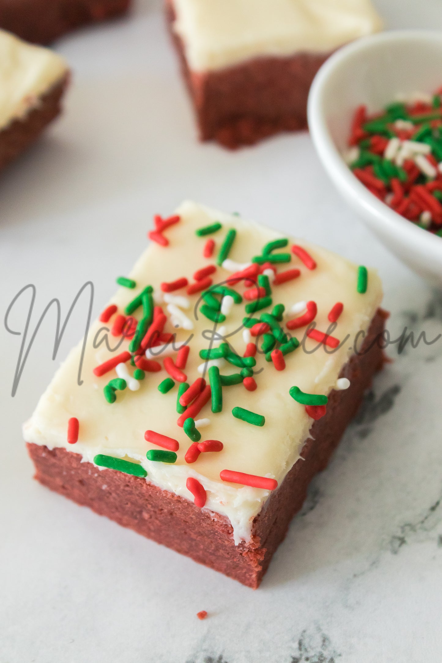 Red Velvet Sugar Cookie Bars (Semi)