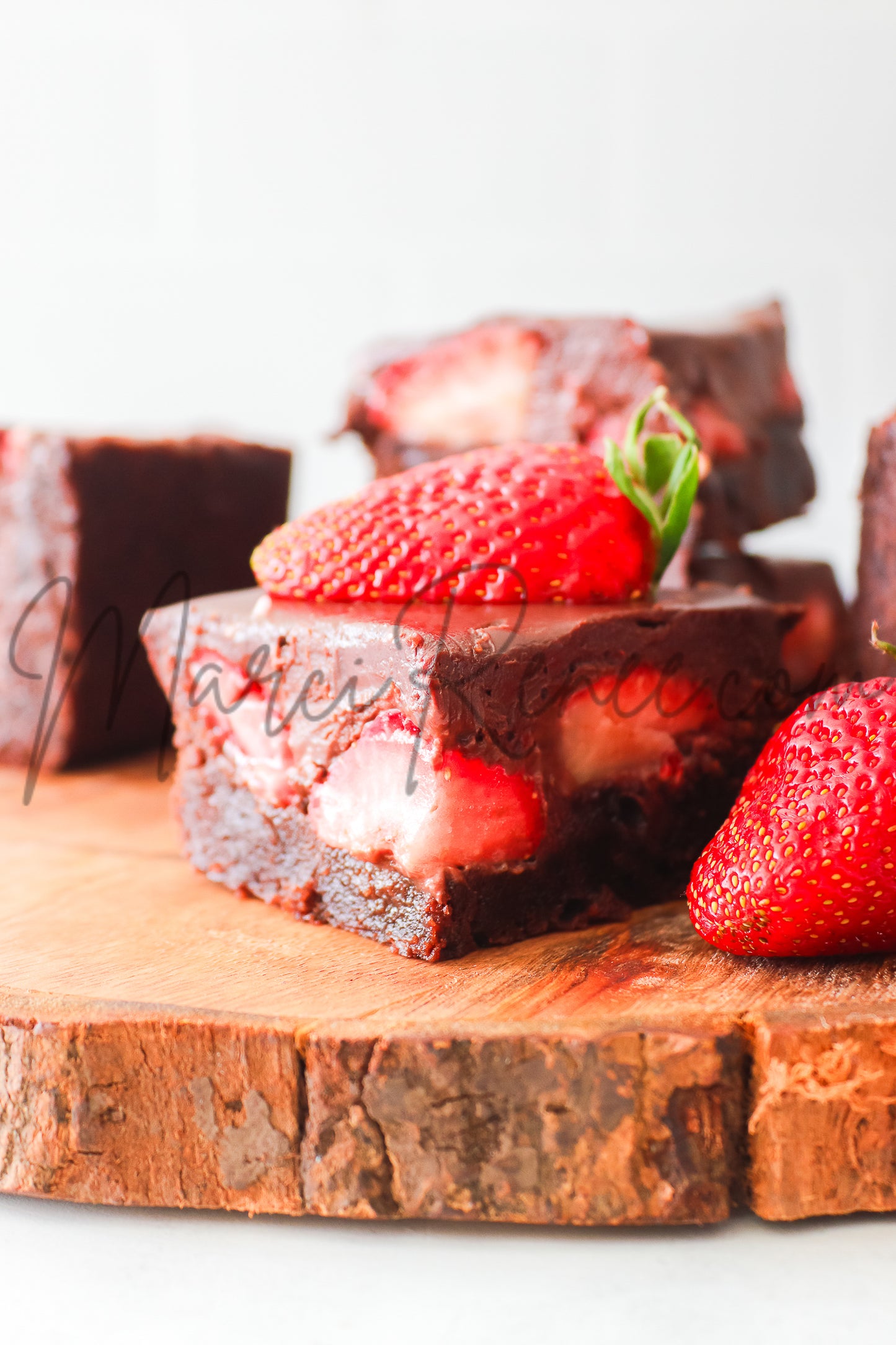 Strawberry Brownies with Chocolate Ganache (Semi With Video)