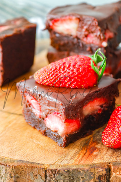 Strawberry Brownies with Chocolate Ganache (Semi With Video)