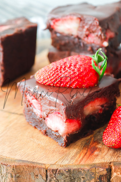 Strawberry Brownies with Chocolate Ganache (Semi With Video)