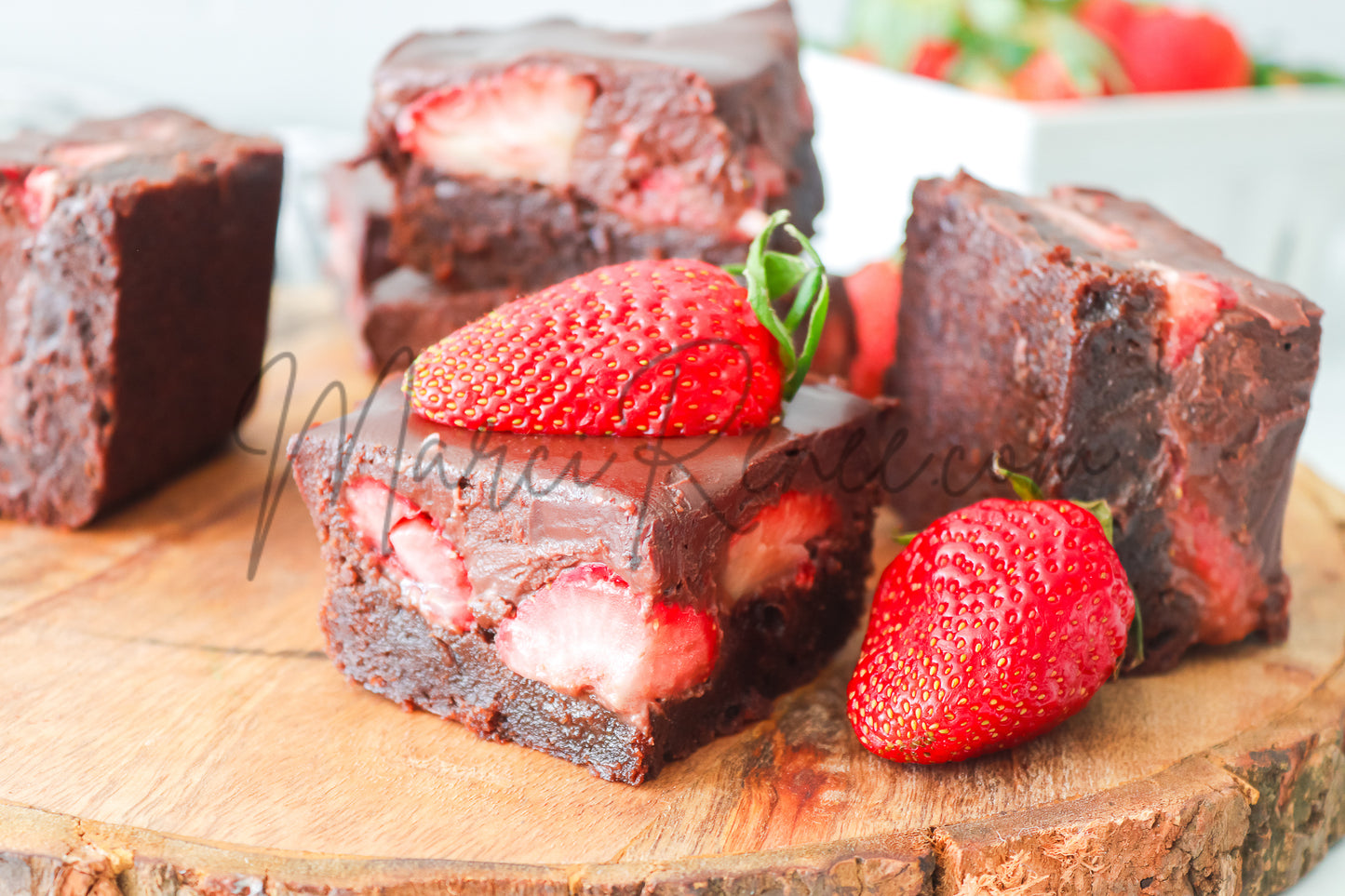 Strawberry Brownies with Chocolate Ganache (Semi With Video)