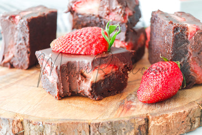 Strawberry Brownies with Chocolate Ganache (Semi With Video)