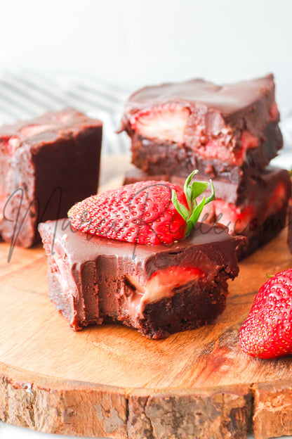 Strawberry Brownies with Chocolate Ganache (Semi With Video)