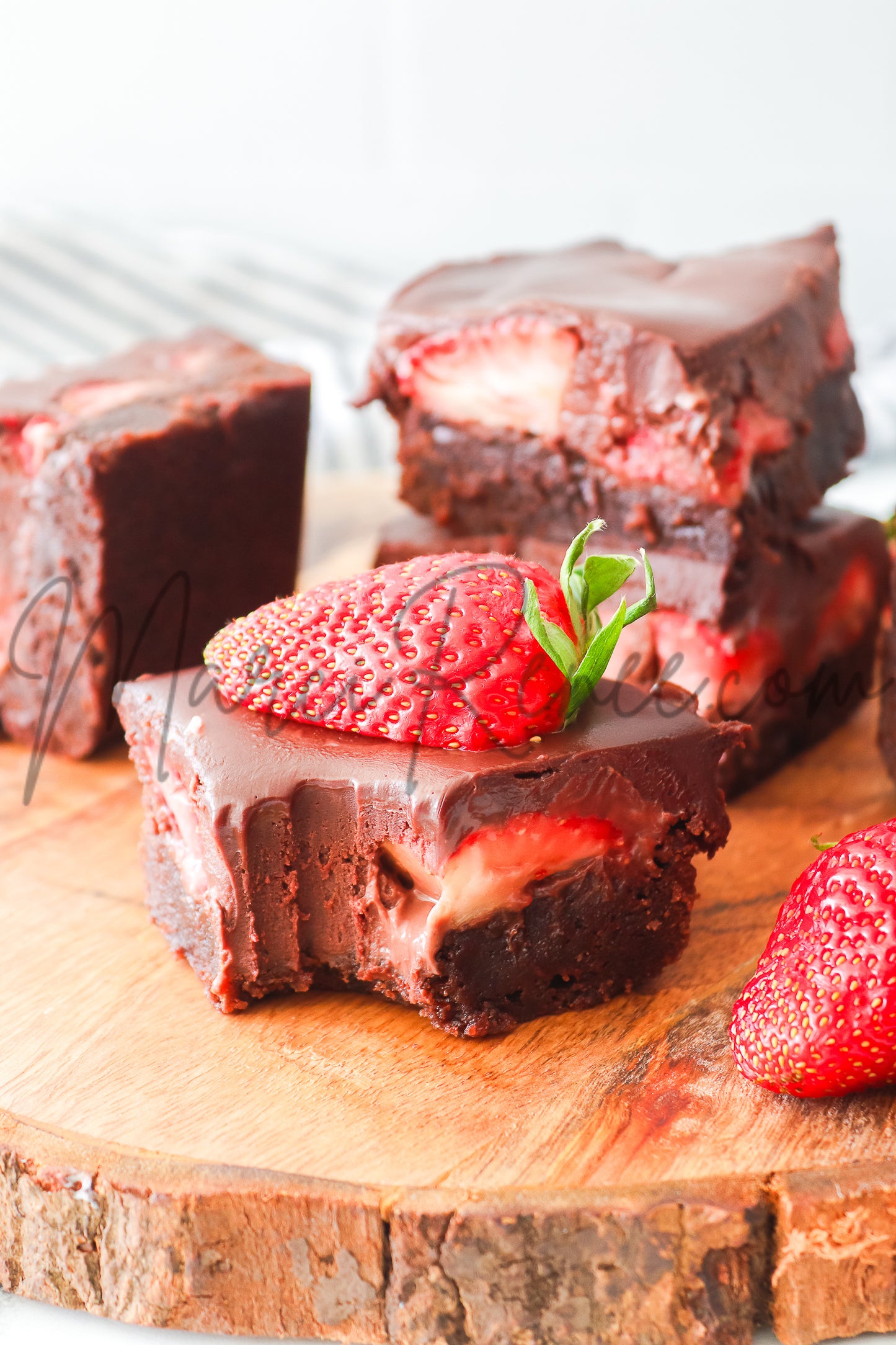 Strawberry Brownies with Chocolate Ganache (Semi With Video)