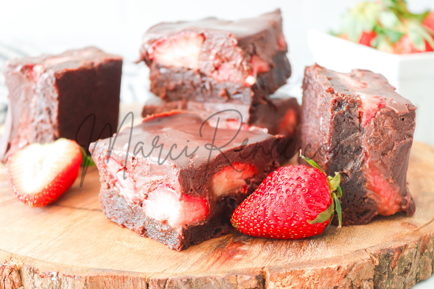 Strawberry Brownies with Chocolate Ganache (Semi With Video)