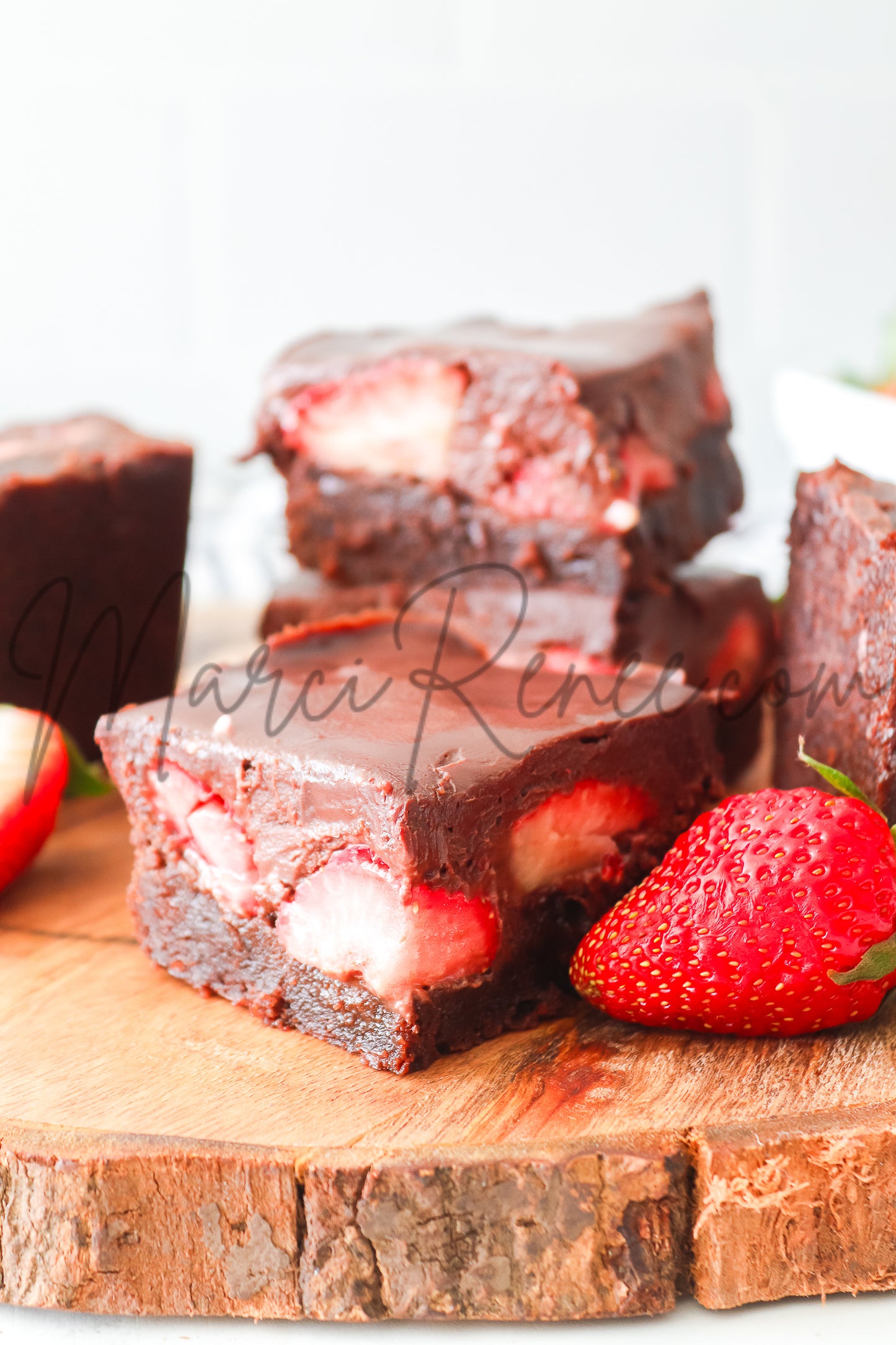 Strawberry Brownies with Chocolate Ganache (Semi With Video)