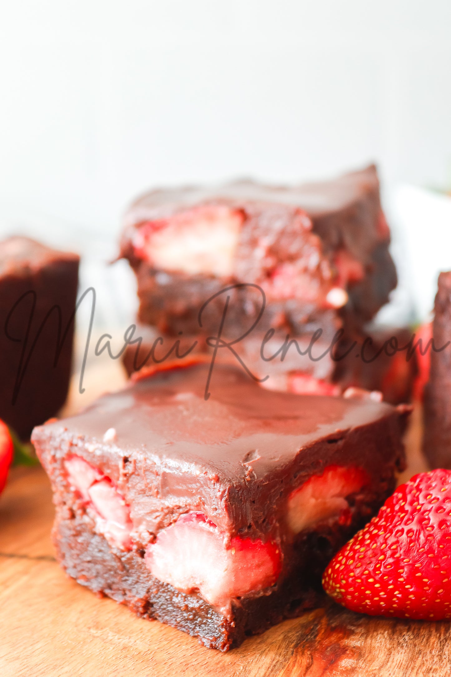 Strawberry Brownies with Chocolate Ganache (Semi With Video)