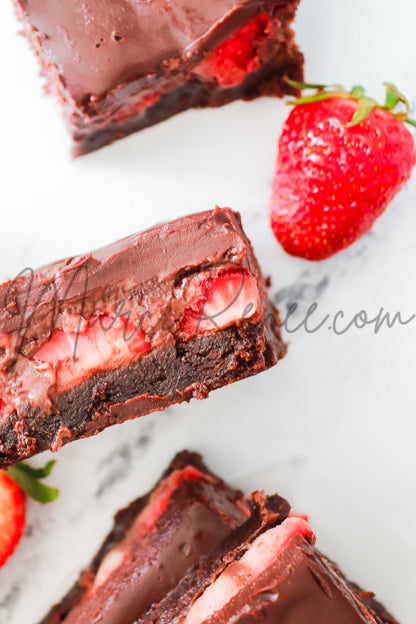 Strawberry Brownies with Chocolate Ganache (Semi With Video)