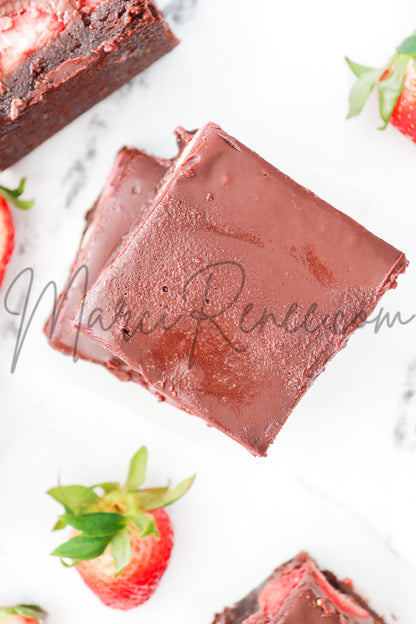 Strawberry Brownies with Chocolate Ganache (Semi With Video)