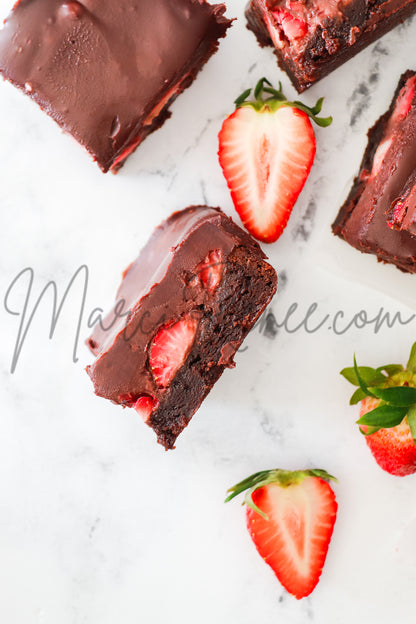 Strawberry Brownies with Chocolate Ganache (Semi With Video)