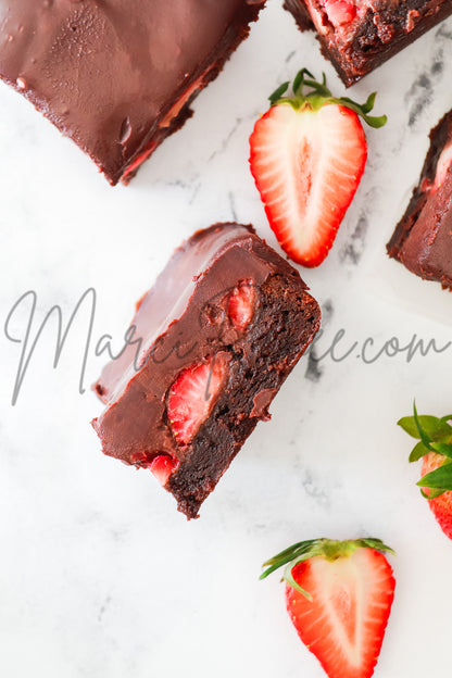 Strawberry Brownies with Chocolate Ganache (Semi With Video)