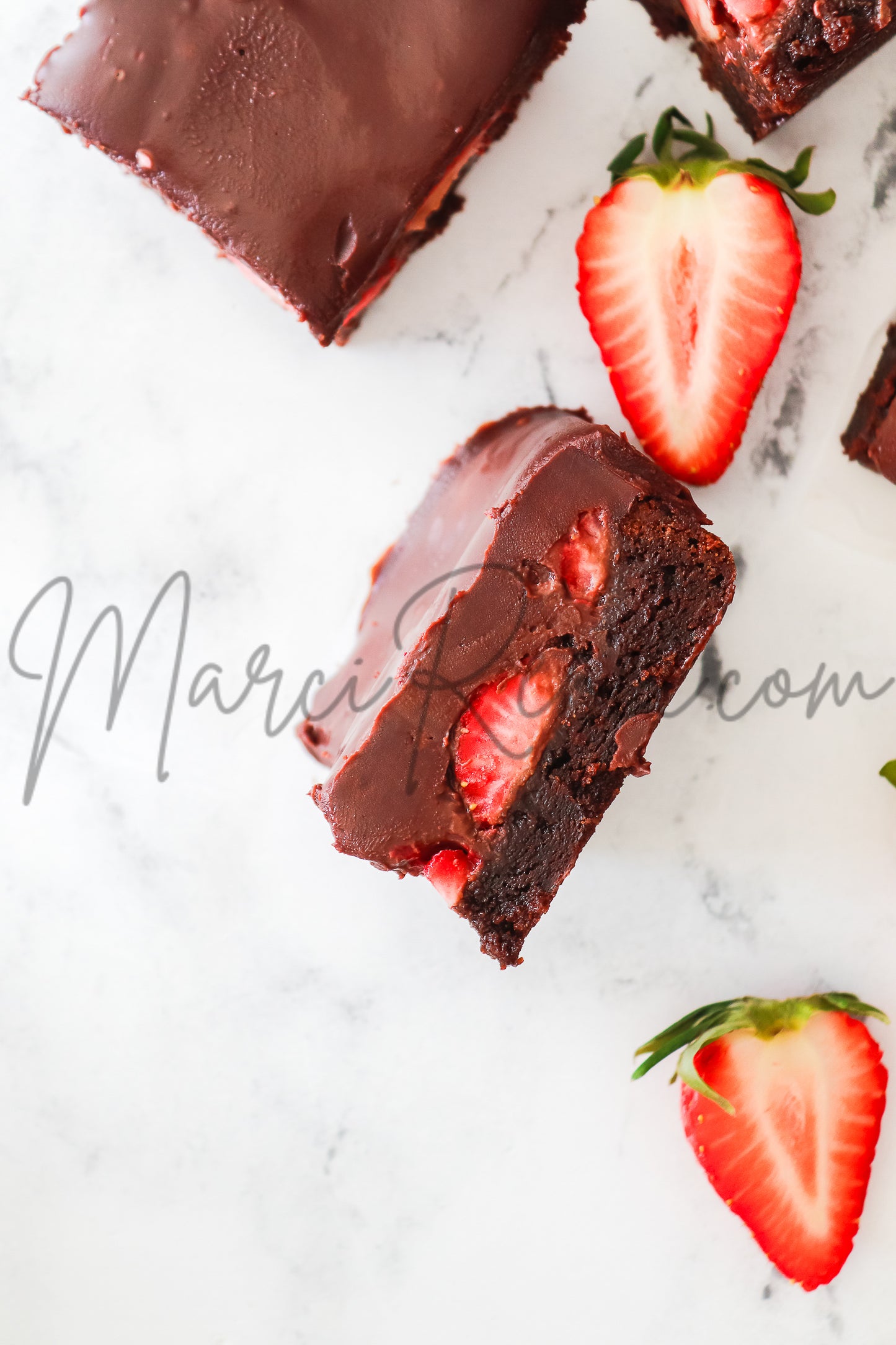 Strawberry Brownies with Chocolate Ganache (Semi With Video)