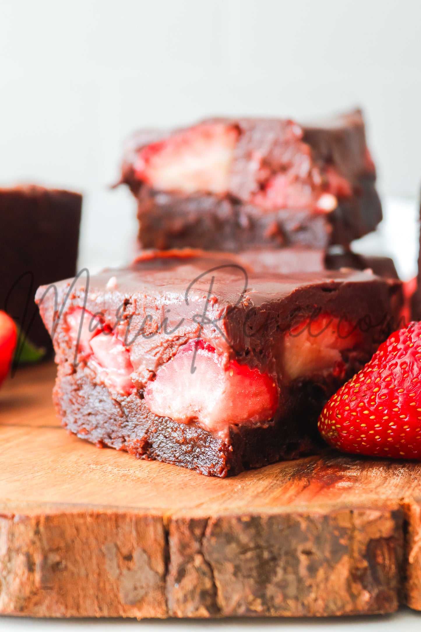 Strawberry Brownies with Chocolate Ganache (Semi With Video)