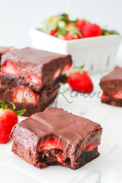 Strawberry Brownies with Chocolate Ganache (Semi With Video)