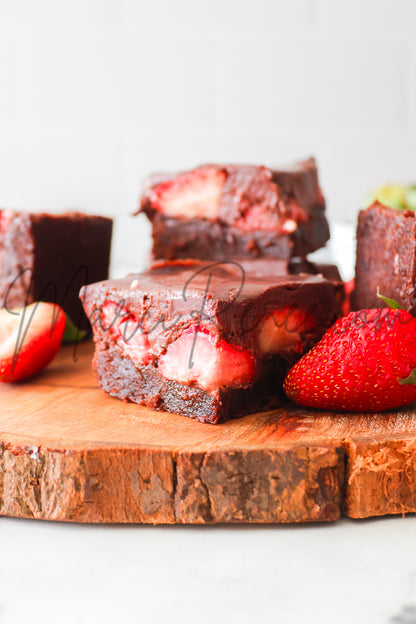 Strawberry Brownies with Chocolate Ganache (Semi With Video)