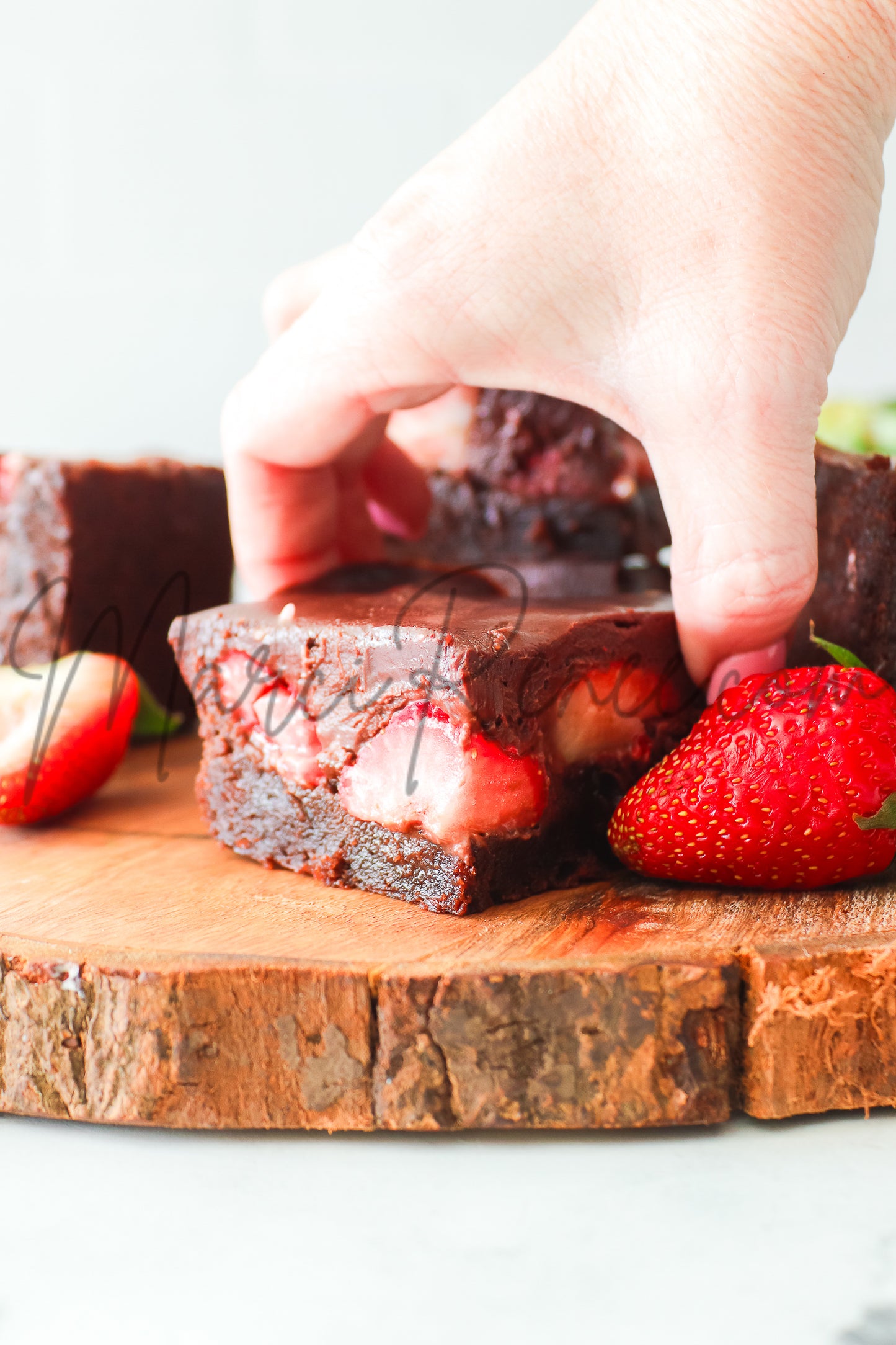 Strawberry Brownies with Chocolate Ganache (Semi With Video)