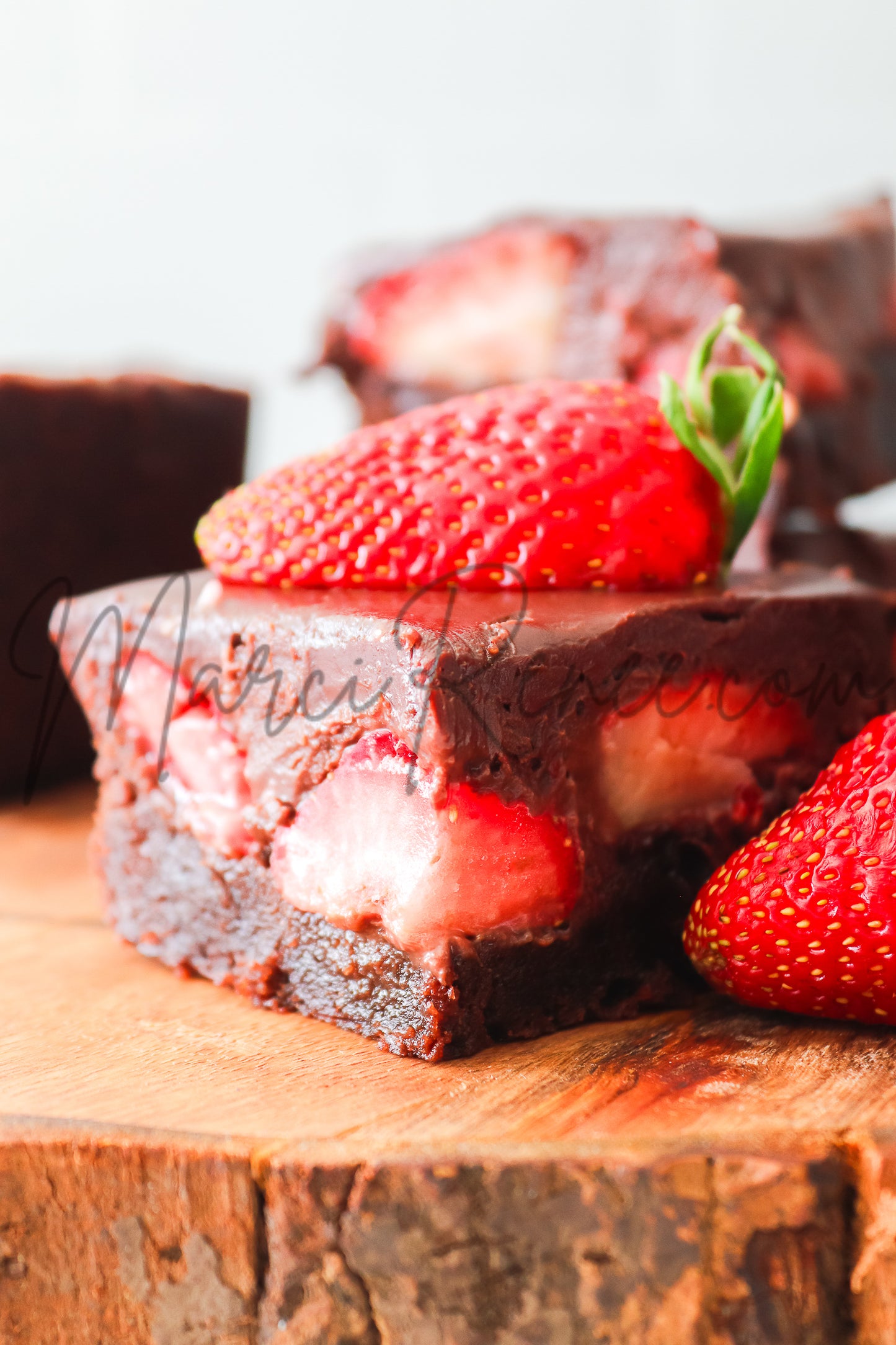 Strawberry Brownies with Chocolate Ganache (Semi With Video)