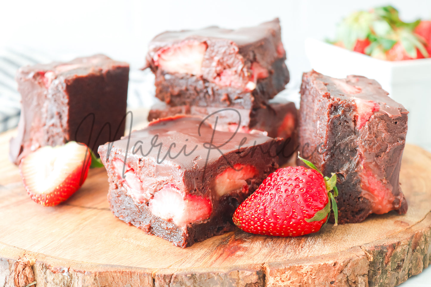 Strawberry Brownies with Chocolate Ganache (Semi With Video)