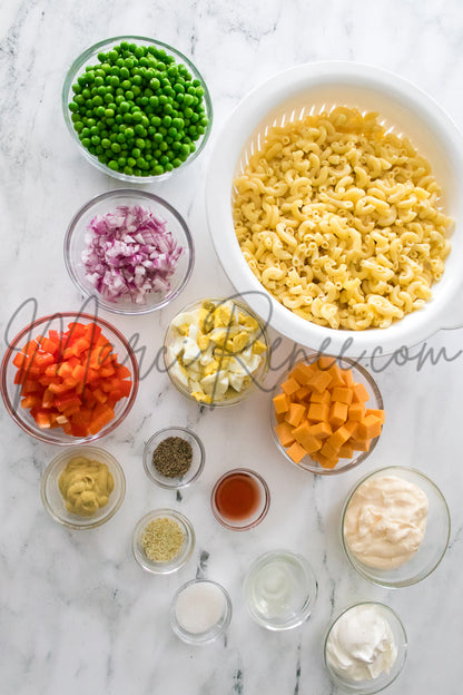 Macaroni Salad with Hard Boiled Eggs (Set 4 Semi)